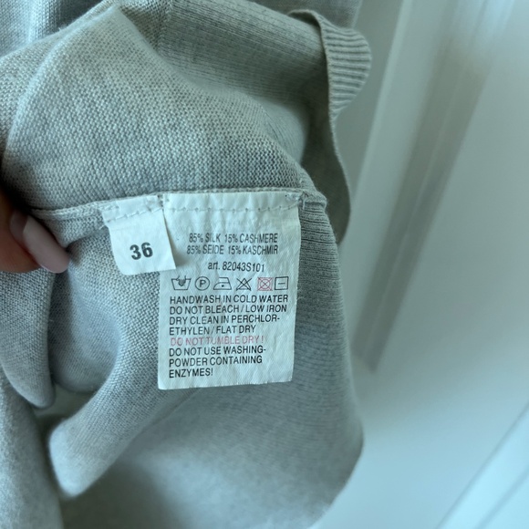 Repeat Cashmere & Silk Blend Sleeveless Long Cardigan | Size 36 (S/M) - Picture 4 of 5